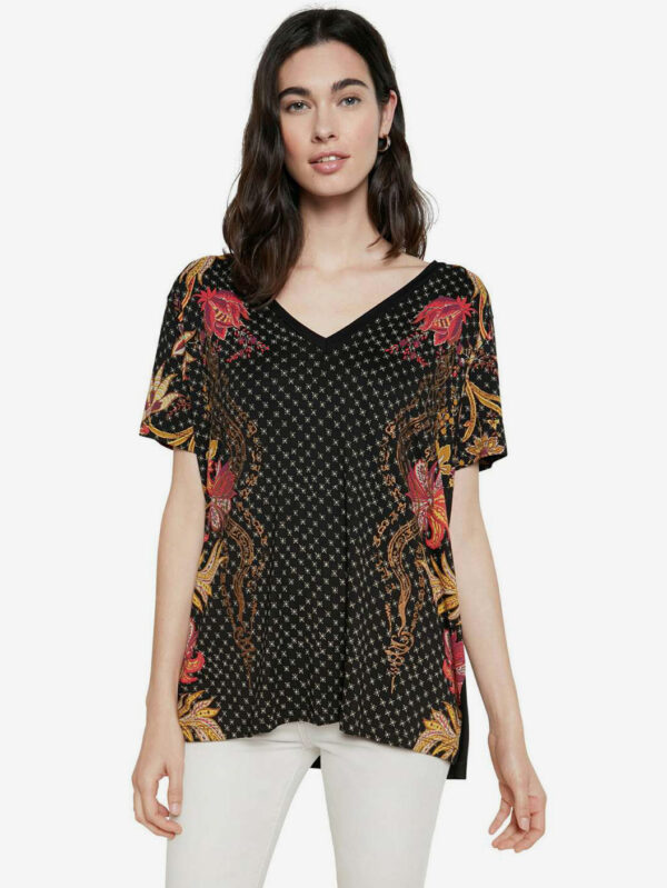 Desigual fekete póló TS Praga - XS - Desigual✅