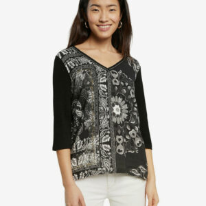 Desigual fekete póló TS Varsovia - XS - Desigual✅