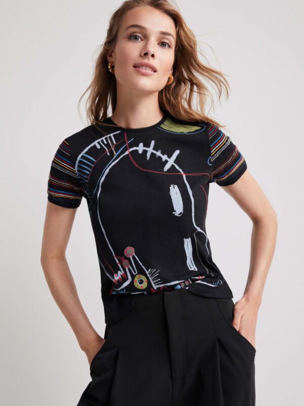 Desigual Nôi póló fekete Roma - XS - Desigual✅
