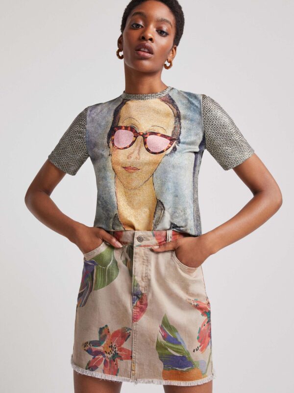 Desigual Nôi póló szürke Beatrice - XS - Desigual✅