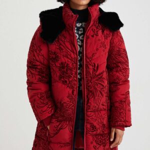 Desigual piros steppelt mintás kabát Japan - S - Desigual✅