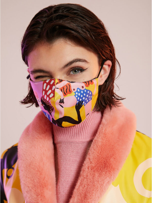 Desigual színes maszk El Beso - ONE SIZE - Desigual✅