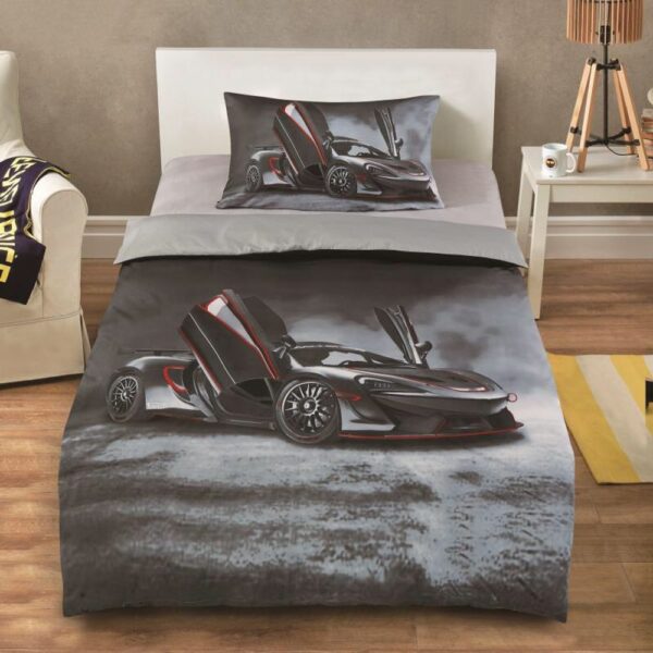 3D ágyneműhuzat 140x200 + 70x90 - Sportautó