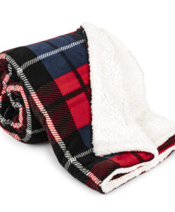 4Home Kocka  mikroszálas gyapjú hatású pléd piros