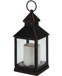 Lámpás LED gyertyával brown