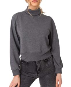 Sötétszürke női pulóver garbóval✅ - Basic