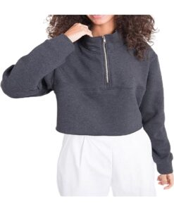 Sötétszürke női pulóver cipzárral✅ - By Sally