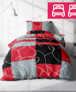 Pamut ágynemű PURA RED garnitúra két ágyra 140x200 cm