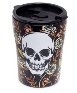 Koponyák és rózsák rozsdamentes acél thermo bögre