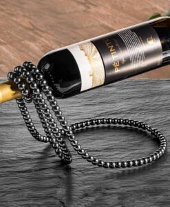 Gyöngy nyaklánc bortartó - fekete