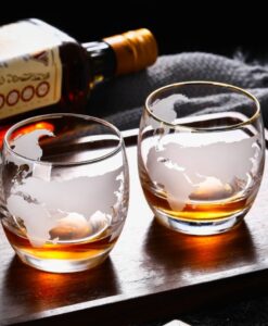 Világtérképes poharak (2 darab) + hűtőkövek és fogók