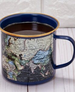 Zománcozott bögre világtérképpel