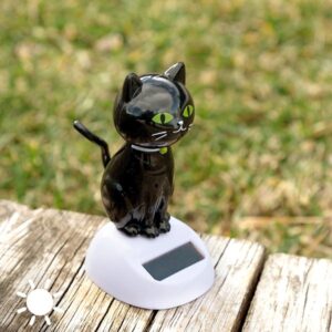 Napelemes mozgó fekete macska