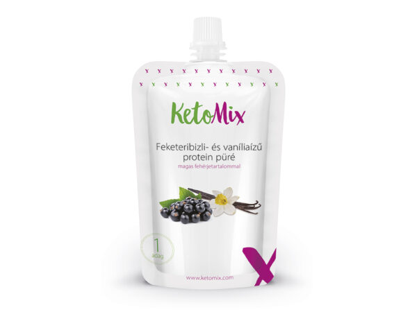 Feketeribizli- és vaníliaízű protein püré (1 adag) - Proteindús ételek KETOMIX