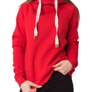 piros női kapucnis pulóver✅ - For Fitness
