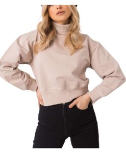 Bézs színű női pulóver garbóval✅ - Basic