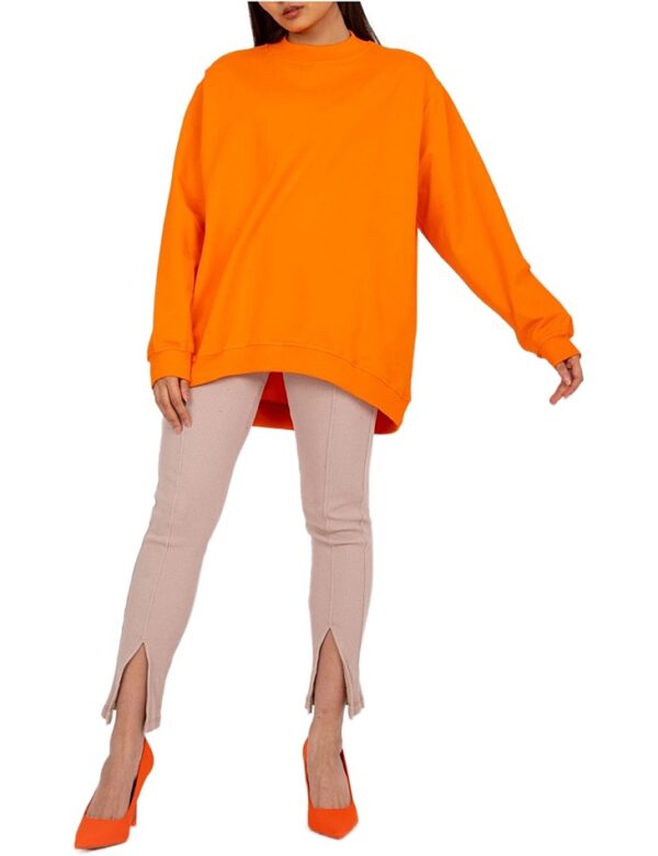 Narancssárga csavaros pulóver állógallérral✅ –