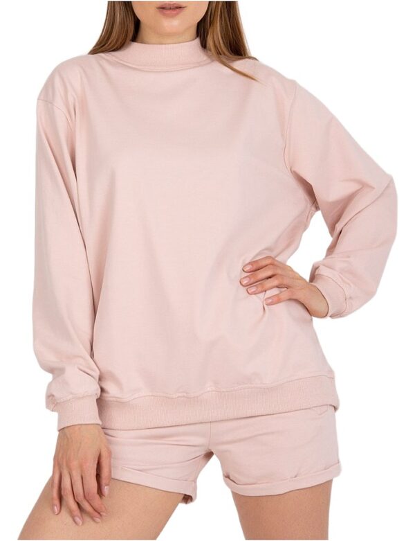 Világos rózsaszín oversize pulóver garbóval✅ –