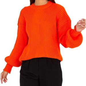 Narancssárga pulóver széles ujjal✅ -
