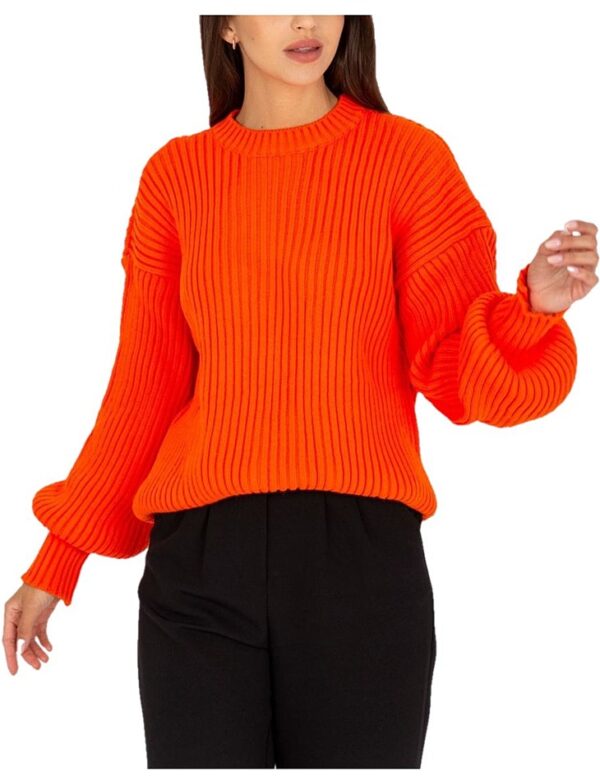 Narancssárga pulóver széles ujjal✅ –