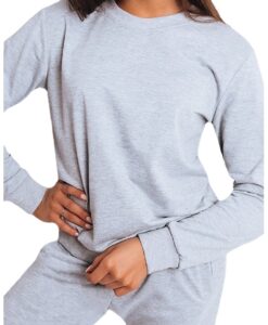 Világosszürke női kapucnis pulóver✅ - Basic