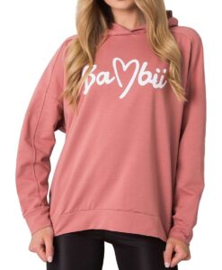 Rózsaszín női pulóver felirattal✅ - Basic