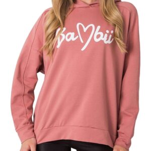 Rózsaszín női pulóver felirattal✅ - Basic