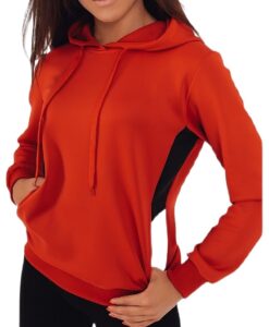 piros női kapucnis pulóver✅ - Basic