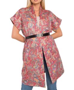 piros mintás kardigán rövid ujjú✅ - ITALY MODA