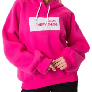 Rózsaszín női pulóver felirattal✅ - EX MODA