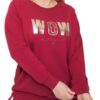 Bordó pulóver fényes wow felirattal✅ -