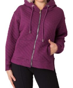 Sötétlila női cipzáras kapucnis pulcsi✅ -