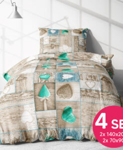 Pamut ágynemű RAMONA GREEN 4 részes 140x200cm