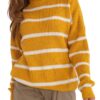 Sötét sárga csíkos pulóver✅ -