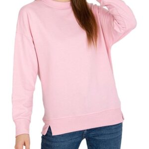 Világos rózsaszín pulóver kapucni nélkül✅ -