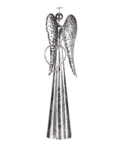 Angyal világító szívvel karácsonyi LED dekorációezüst