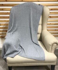 Matex Scotty pléd szürke kötött mintával