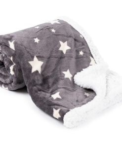 Mikroszálas gyapjú hatású pléd fehér csillagokkal