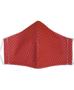 Mini Pöttyös pamut szájmaszk  piros 7-14 éves gyermekeknek
